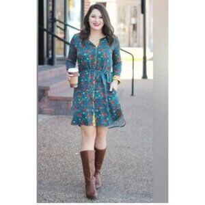 NWT Matilda Jane Fa La La Shirt Dress Small Floral Checked Button front